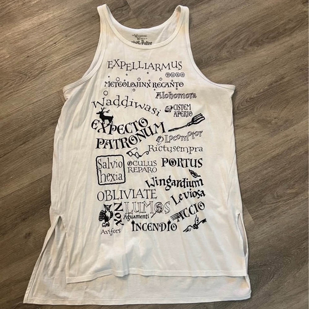 White Graphic Tank Top